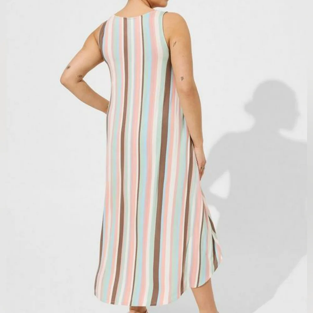〰️Torrid〰️ Striped Maxi Jersey Hi Low Dress 1X - Picture 3 of 8